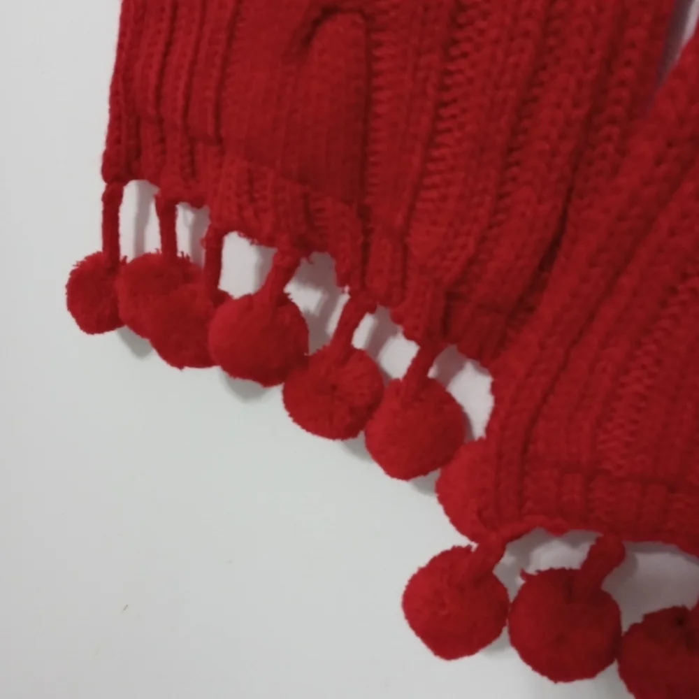 Bath And Body Works Super Long Knitted Crocheted Scarf with Hand warmers